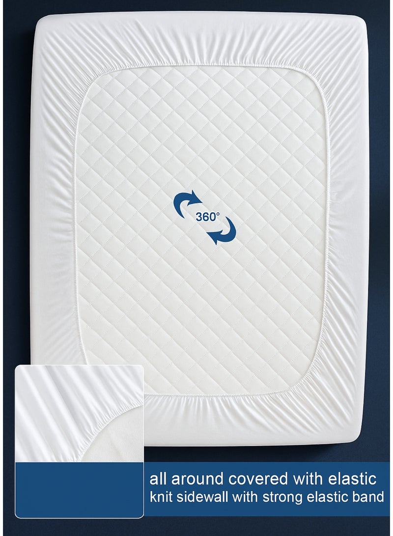 ١/٣ حياة واقي مرتبة فاخر – سطح كورال فليس وتيري، مقاوم للماء، تصميم شرشف مطاطي، ناعم وبدون صوت، قابل للتهوية، صناعة سعودية - Image 4